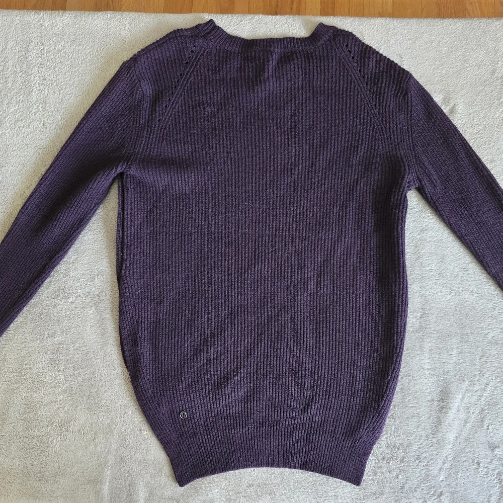 Lululemon Seva Merino Wool Sweater Black Cherry Size 8 - Picture 8 of 13